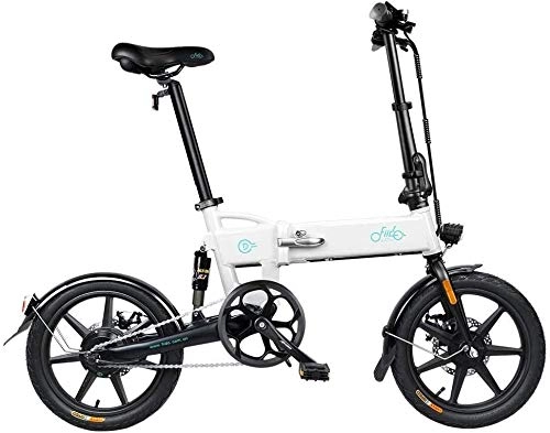 Electric Bike : 16 inch e-bike 36V 250W foldable Pedal Assist e-bike with 7.8 Ah lithium-ion battery LED display. Light bike for teenagers and adults (Color : White)