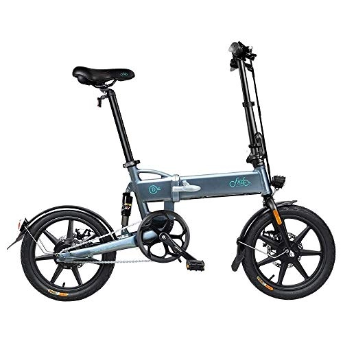 Electric Bike : 16 inch e-bike 36V 250W foldable Pedal Assist e-bike with 7.8 Ah lithium-ion battery LED display. Light bike for teenagers and adults HRTT (Color : Grey)