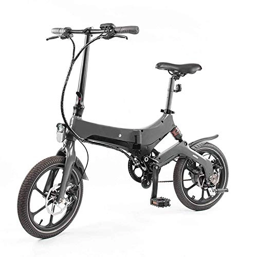 Electric Bike : 16 Inch Electric Bike, 36V 250W Foldable Pedal Assist E-Bike with 8Ah Lithium-Ion Battery, LED Display. Lightweight Bicycle for Teens And Adults HRTT