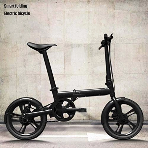 Electric Bike : 16 Inch Smart Folding Electric Bike, Lightweight Aluminum Alloy Frame Electric Bicycle, Removable Lithium-Ion Battery, LCD Liquid Crystal Instrument, ACS Cruise Control System, Black