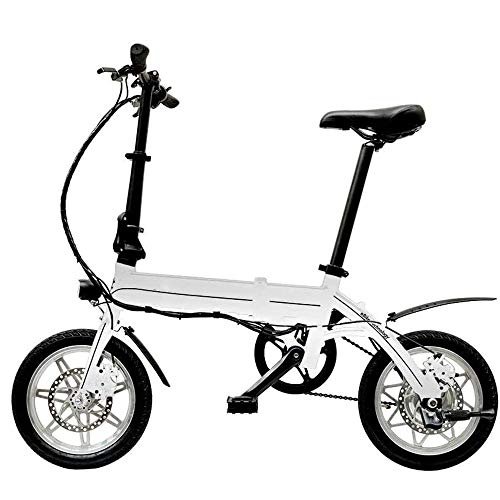Electric Bike : 1885 PRO Folding Electric Bike - Portable Easy to Store in Caravan, Motor Home, Boat. Short Charge Lithium-Ion Battery and Silent Motor eBike, White