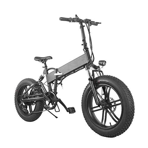 Electric Bike : 20" Folding Electric Bike Aluminum Alloy Electric Bikes, 7-Speed Gear Shifts 3 Driving Models Shock Absorption Anti-Slip Water-Resistant 120kg Load Capacity