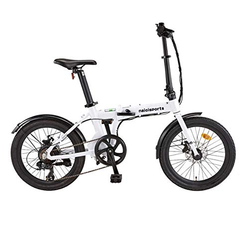 Electric Bike : 20 inch Folding Electric Bicycle Aluminum Alloy Light ebike Adult Travel City Electric Bicycle-White