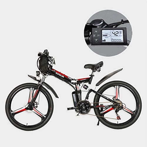 Electric Bike : 24 / 26 Inch Electric Mountain Bikes, 21 Speed Removable Lithium Battery Mountain Electric Folding Bicycle with Hanging Bag Three Riding Modes Suitable for Men And Women, 15ah / 720Wh, 24 inch