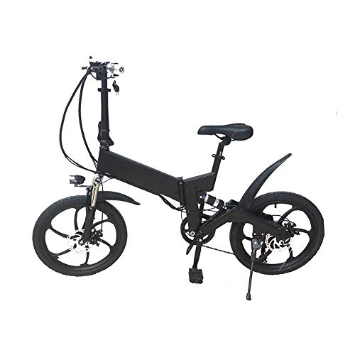 Electric Bike : 250W Removable 36V 7.8AH Lithium-Ion Battery Beach Snow Bicycle Ebike 20" New Foldable Electric Mountain Bike, Black