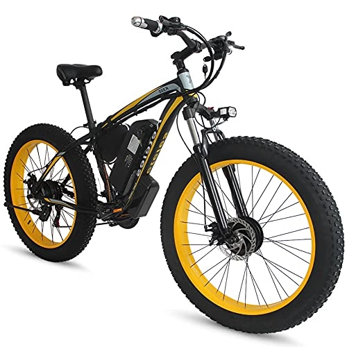 Electric Bike : 26 * 4.0" Fat Tire E-Bike Electric Mountain Bike with 48V 13AH Battery, 350W 40 Km / H Adults Men Electric Bicycle with Shimano 21 Speeds Gears and Hydraulic Disc Brakes A