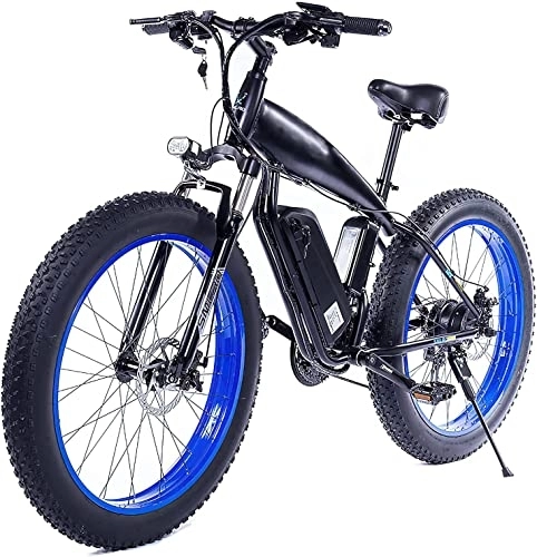 Electric Bike : 26 * 4.0 inch Fat Tire Electric Bike for adult, Aluminium Frame, Mountain Bike, cruise-control-system, Brake power-off system, lockable Full Suspension, 7-Speed City E-bike, Endurance Mileage 75km