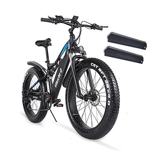 Electric Bike : 26 * 4.0 inch Fat Tire Electric Bike for adult, Mountain Bike, TWO 48V*17Ah removable Lithium Battery, Full suspension Electric Bicycles, Dual hydraulic disc brakes Gunai MX03