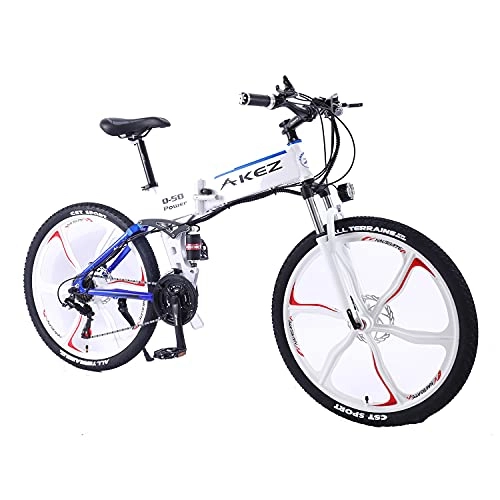 Electric Bike : 26" Electric Adults Mountain Bike 36V 8Ah Professional Ebike with 350W Motor and Smart Display Men Electric Bicycle 27 Speed Transmission Gears White
