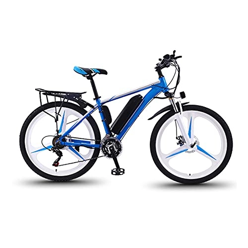 Electric Bike : 26'' Electric Bike, Electric Bicycle, 27 Speed E-Bike, with Removable Battery, Mechanical Disc Brakes, Magnesium Alloy Wheels, Three Riding Modes, Blue, 13AH battery