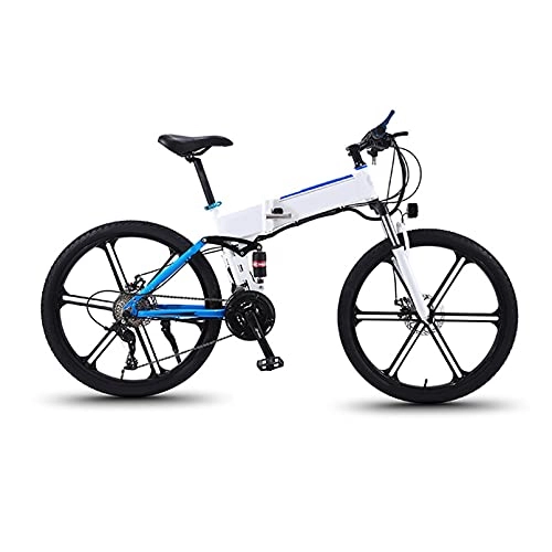 Electric Bike : 26'' Electric Bike, Electric Bicycle, E-Bike, Brushless Motor, Aluminum Alloy Frame, Mechanical Disc Brake, Can Monitor Riding Data, for Cycling Work Out, White