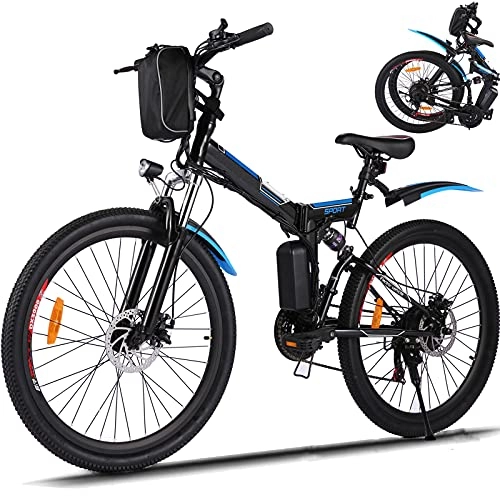 Electric Bike : 26" Electric Bike for Adult Electric Mountain Bike E-Bike, 250W Powerful Motor Electric Bicycle 25Km / H with Removable 8AH Lithium-Ion Battery Professional 21 Speed Gears (Black)