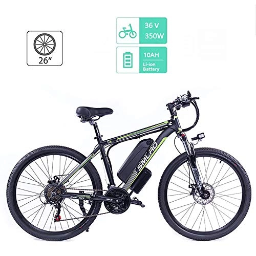 Electric Bike : 26" Electric City Ebike Bicycle with 350W Brushless Rear Motor, 48V / 10AH Removable Lithium Battery for Adults Men And Women, Black Yellow