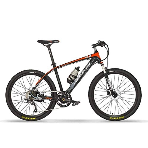 Electric Bike : 26'' Electric Mountain Bike, Mountain Bikes Dual Full Suspension for Adults 36V 6.8Ah Removable Large Capacity Lithium-Ion Battery 240W 9 Speed, Red
