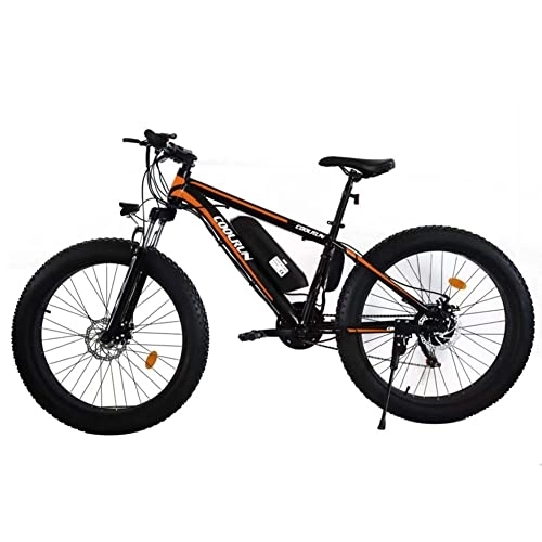 Electric Bike : 26” Electric Mountain Snow Bike - Fat Tire Bicycle 250W Powerful Motor Electric Bicycle with 36V 10.4AH Lithium Battery, Beach Mountain E-bike, Shimano Gears for Adults