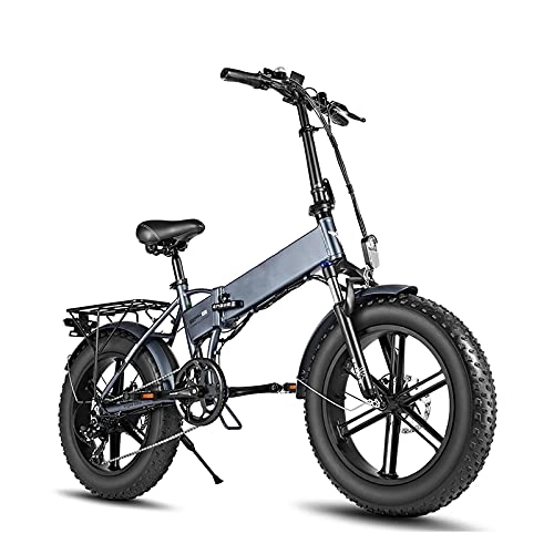 Electric Bike : 26" Folding Electric Bikes for Adult, Electric Commuter Bicycle with 750W Motor 48V 12.8Ah Lithium Battery 7-speed Gear (Gray)