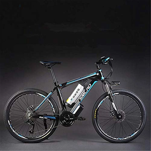 Electric Bike : 26 Inch Electric Bicycle, 27 Speed 48V Mountain Bike, Front & Rear Hydraulic Disc Brake, 5 Level Pedal Assist (Blue, 500W)