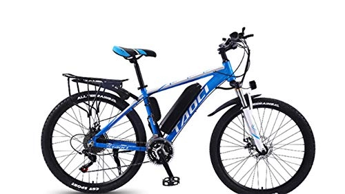 Electric Bike : 26-Inch Electric Bike Adult Electric Car Removable Lithium Battery Booster Mountain Bike Off-Road All-Terrain Vehicle for Men And Women, Blue, 13AH80 km