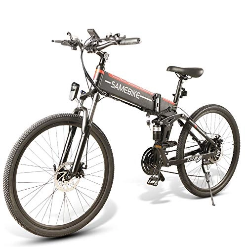 Electric Bike : 26 Inch Folding Electric Bicycle 350W / 500W for Adults Men Women Mountain Road Bike City Bike Aluminum e-Bike with 48V 10AH Lithium Battery Shimano 21 Speeds Disc Brake LCD Meter [UK Stock
