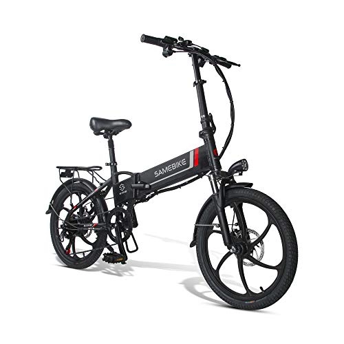 Electric Bike : 26 Inch Samebike 20LVXD30 Electric Bike Aluminum alloy suspension mountain frame 48V 10.4AH, 350W (White)