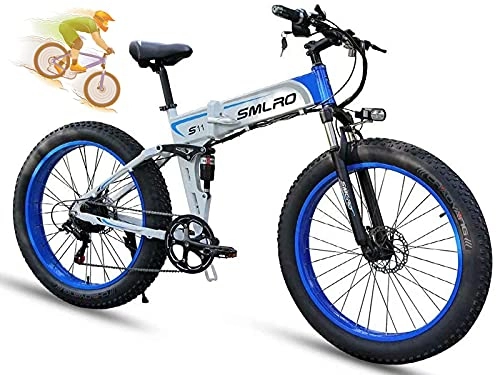 Electric Bike : 26Inc Electric Bike, Fat Electric Bicycles 3 Hours Fast Charge, 350W Brushless Motor, 48V / 13Ah Removable Lithium-Ion Battery, Electric Mountain Bike White