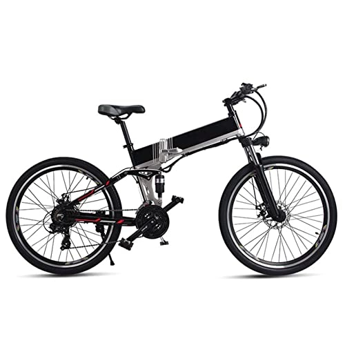 Electric Bike : 26inch Electric Mountain Bike 500W High Speed 40km / H Fold Electric Bicycle 48V Lithium Battery Hidden Frame Off-Road Ebike (Color : 48V500W)