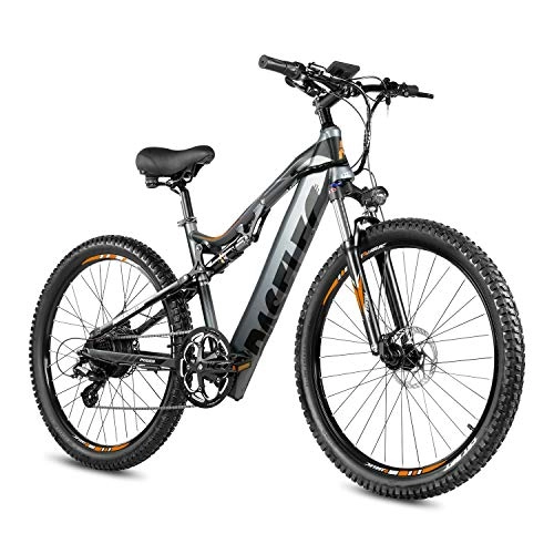 Electric Bike : 27.5'' Electric Bikes for Adults Electric Mountain Bike 500W Ebike Moped with 48V 13ah Removable Lithium Battery Bicycle Dual Shock Absorption E-MTB Professional 8 Speed Gears (GRAY)