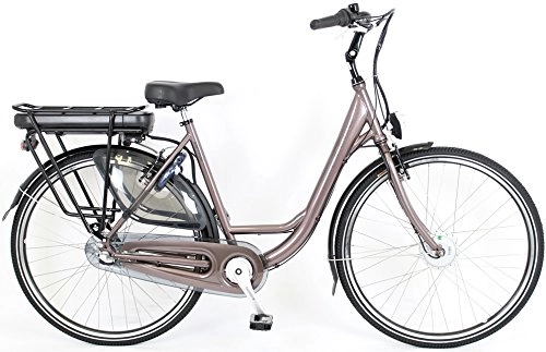 Electric Bike : 28Inch Women's Electric City Bicycle 3Gang Hoopfietsen Altec Sapphire, brown
