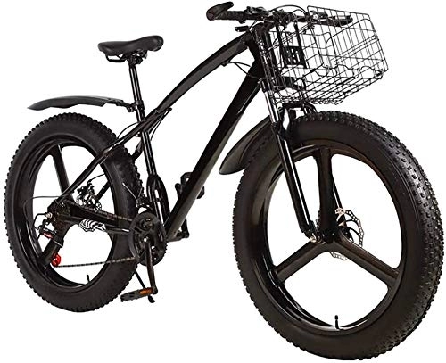 Electric Bike : 3 wheel bikes for adults, Ebikes Fat Tire Mens Outroad Mountain Bike, 3 Spoke 26 in Double Disc Brake Bicycle Bike for Adult Teens