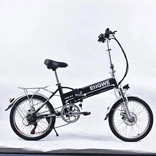 Electric Bike : 320 Electric Bicycle Aluminum Alloy250W Brushless Motor 48V / 8Ah 6 Speeds Dual Disc Brake 20 25km / H Max Electric Bike@Black_China
