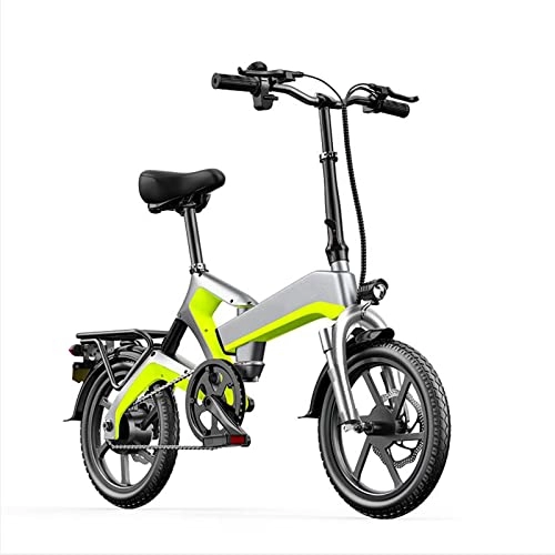 Electric Bike : 400W Electric Bike Foldable for Adults Lightweight Electric Bicycle 48V 10Ah Lithium Battery 16 Inch Tire Electric Mini Folding E Bike (Color : Yellow)