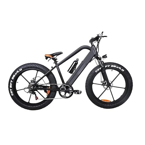 Electric Bike : 48V 10A Fat Tire Electric Bike 26" 4.0 inch Electric Mountain Bike for Adults with 6 Speeds Fat Bikes Gray
