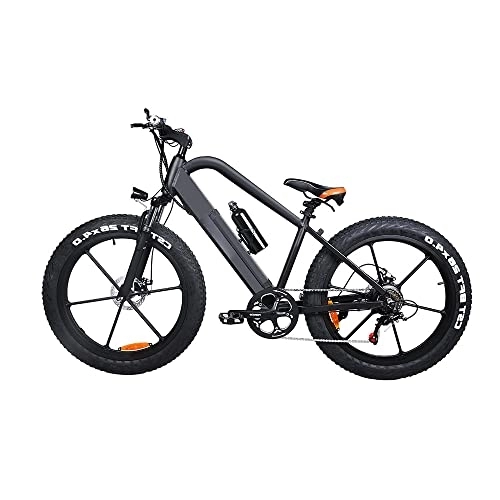 Electric Bike : 48V 10A Fat Tire Electric Bike 26" 4.0 inch Electric Mountain Bike for Adults with 6 Speeds Lithium Battery, Black