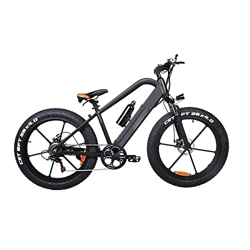Electric Bike : 48V 10A Fat Tire Electric Bike 26" 4.0 inch Electric Mountain Bike for Adults with 6 Speeds Lithium Battery Grey