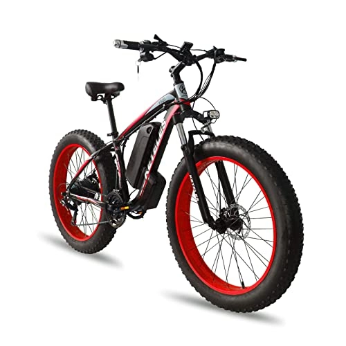 Electric Bike : 48V / 15AH Electric Bike 26" Ebike with Fat Tyre, Removable Battery, 55km Battery Life 150kg Load Capacity Electric Mountain Bikes