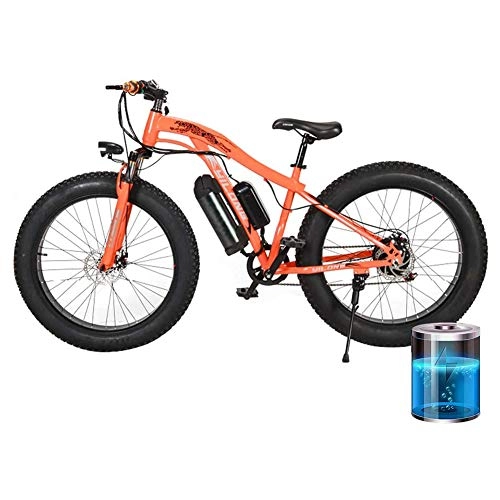 Electric Bike : 48V 250W Electric Mountain Bike, 26 * 4Inch Fat Tire Bikes 7 Speeds Ebikes for Adults, Front Fork Damping System Front And Rear Double Disc Brakes LED Headlights