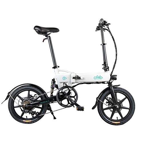 Electric Bike : 7.8Ah 25km / h Folding Electric Bicycle, 16 Inches Fold Electric Bike with Battery, Ebike for Adult Load 120kg with 3 Gear Power Boost, 250W White