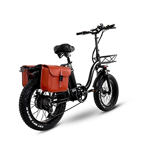 Electric Bike : 750W Folding Electric Bike, 20 Inch 4.0 Fat Tire Mountain Bike, 48V Lithium Battery, Front & Rear Disc Brake (48V 15AH)