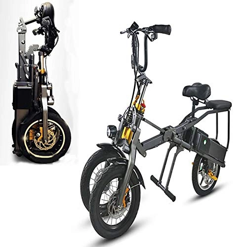 Electric Bike : AA100 Folding electric riding three-wheeled bicycle / lightweight aluminum alloy material / intelligent display & lithium battery 10.4AH*2.