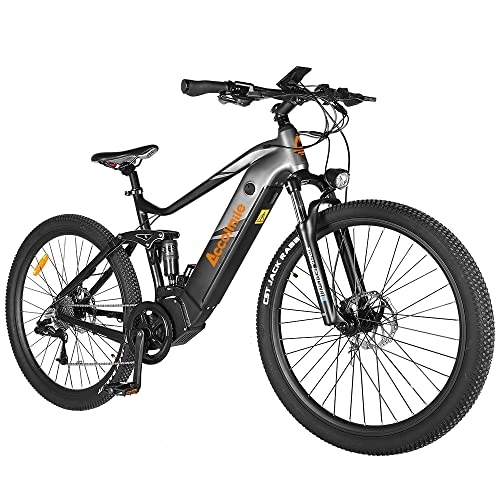 Electric Bike : Accolmile Electric Bike Cola Bear Electric Mountain Bike 27" 29", 250W Mid Drive Motor BBS01B, 48V 13Ah Integrated Removable Battery, Full Suspension E-bike for Adults, Shimano 8 Speed