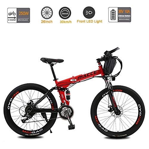 Electric Bike : Acptxvh 26Inch Folding Electric Bike, Carbon Foldable E-Bike with Removable Large Capacity 36V 20Ah Lithium-Ion Battery City E-Bike, Lightweight Bicycle for Teens And Adults, Banner wheel, 10A