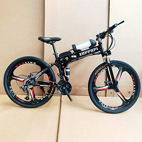 Electric Bike : Acptxvh Electric Bicycles for Adults, 360W Aluminum Alloy Ebike Bicycle Removable 36V / 8Ah Lithium-Ion Battery Mountain Bike / Commute Ebike, Black