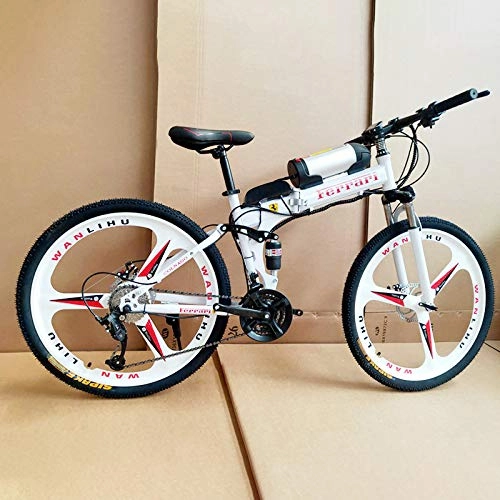 Electric Bike : Acptxvh Electric Bicycles for Adults, 360W Aluminum Alloy Ebike Bicycle Removable 36V / 8Ah Lithium-Ion Battery Mountain Bike / Commute Ebike, White
