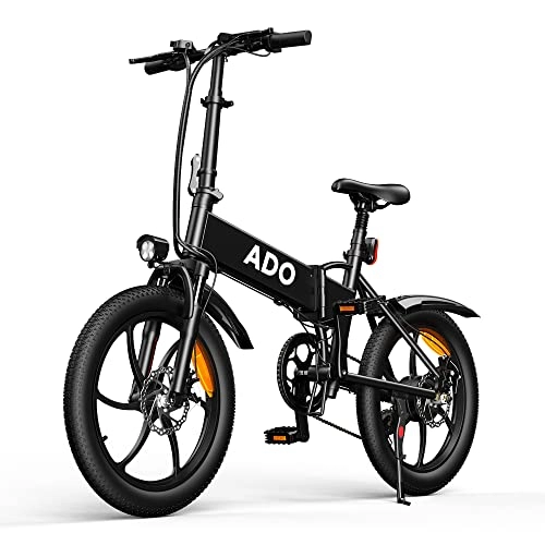 Electric Bike : ADO 250W Electric Bike for Adults Foldaway Ebike 20" Folding Electric Bicycle Removable Lithium-Ion Battery E-Bike Alloy Frame Commute Ebike LCD Display Shimano 7 speed(Black)