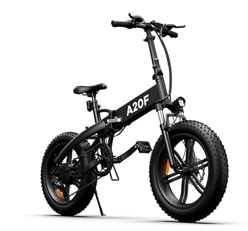 Electric Bike : ADO A20F+ Folding Electric Mountain Bike 250W 10Ah 20” Removable Lithium-Ion Battery E-bike Shimano 7 Speed(Black)