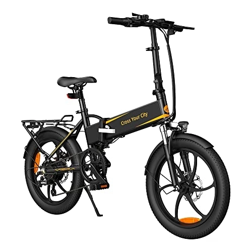 Electric Bike : ADO UK Next Working Day Delivery A20 XE Electric Bicycle Removable Battery Shimano 7 Speed with Rear Rack Design Upgrade Version E Bike (Black)