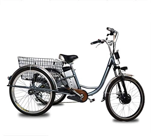 Electric Bike : Adult 20-inch electric tricycle with 3 wheels, stable and non-rollover power-assisted electric car, household small batter. JIAJIAFUDR (Color : A, Size : 48v8AH)