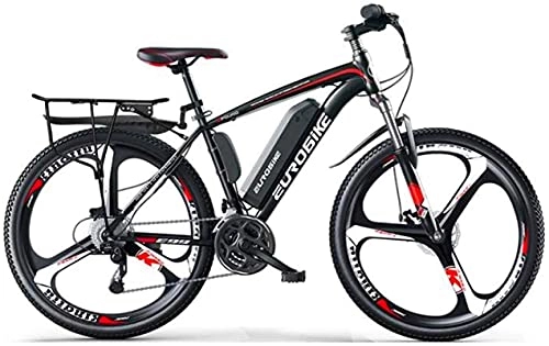 Electric Bike : Adult 26 Inch Electric Mountain Bike, 36V Lithium Battery, 27 Speed High-Carbon Steel Offroad Electric Bicycle (Color : B, Size : 35KM)
