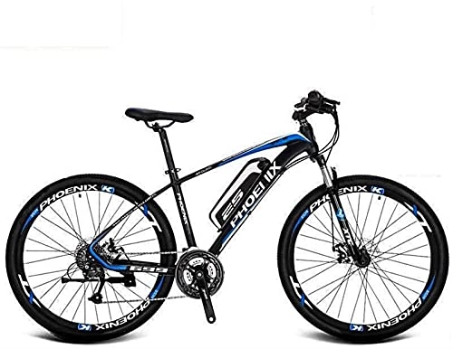 Electric Bike : Adult 27.5 Inch Electric Mountain Bike, 36V Lithium Battery Aluminum Alloy Electric Bicycle, LCD Display-Rear frame-Phone holder-Chain oil (Color : B, Size : 100KM)