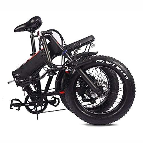 Electric Bike : Adult Electric Bicycles, 20” Folding Bicycles, Folding Mountain Bike, 48V 13.6Ah Removable Li-Ion Battery, Suitable for Men and Women